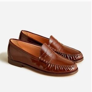 J. Crew Winona penny loafers in Italian spazzolato leather (brown, size 7)